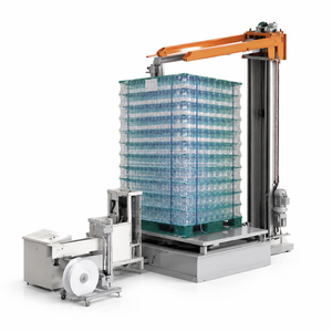 Máquina flejadora de palets totalmente automática con estructura de pórtico para flejado de palets de botellas de plástico - Product Image 3