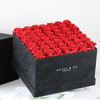 AM-PFC02 Ammy 49 Konservierte Rosen Quadratische Box Echte Natürliche Ewige Blumen Geschenkbox für Hochzeit Muttertag Geschenke