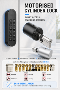 Cylindre de serrure intelligent motorisé sans fil MAX02, profil européen, application Bluetooth TTLock, cylindre de porte électrique avec recharge Type C - Product Image 5