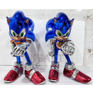 Bức tượng con nhím một tác phẩm nghệ thuật Nhựa mạ điện một trang trí trong nhà một nhân vật hành động phim hoạt hình và một con nhím màu xanh tùy chỉnh - Product Image 4