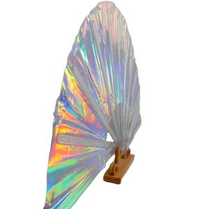 2024 nouveau Kung Fu pliant ventilateur artisanat cadeaux scène Performance danse fête photographie accessoires ventilateur Pvc Laser <span class=keywords><strong>Film</strong></span> ventilateur - Product Image 5