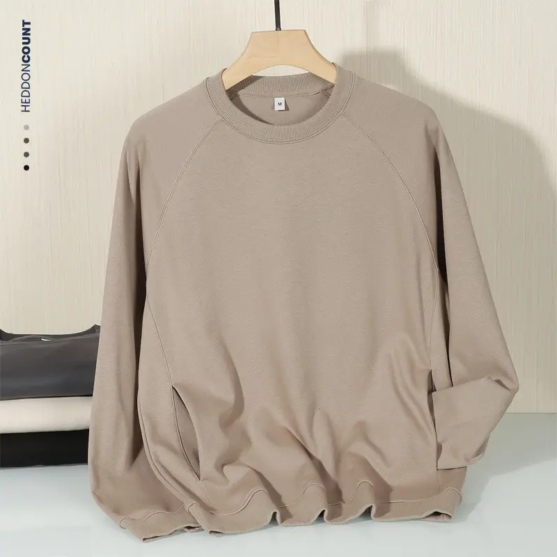 320g Autumn/Winter New Genderless Advanced Simple Invisible Pocket Solid Long Sleeve Fashion Brand Sweater