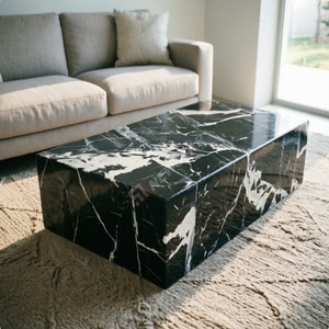 Exclusive Calcutta Coffee <b>Table</b> Modern Stable Plinth for Living Room Matching Furniture - Product Image 3