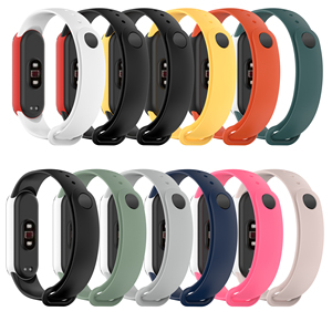 Tschick-Correa deportiva de silicona suave para reloj inteligente <span class=keywords><strong>Xiaomi</strong></span> Mi <span class=keywords><strong>Band</strong></span> <span class=keywords><strong>5</strong></span> y 6, pulsera de repuesto de doble color - Product Image 2