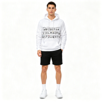 Sweat à capuche pour homme personnalisé OEM ODM avec impression par sublimation d'images alphabétiques et impression 3D sur toute la surface pour les fêtes de Noël
