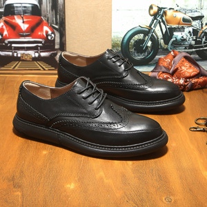 Nouvelles Chaussures Derby en Cuir Véritable Tendance Style Automne Confortables Durables à Lacets Respirantes Imperméables Légères pour le Bureau - Product Image 3