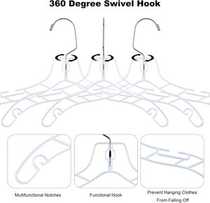 17 Inches Wedding Dress Hanger Non Slip Transparent Clothes Hangers - Product Image 3