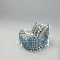 Nouveau fauteuil paresseux esthétique pour enfants, canapé inclinable individuel à carreaux et rayures, canapé respirant pour enfants pour salon et chambre