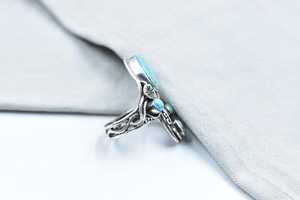 Handmade Turquoise Sterling Silver <b>Adjustable</b> <b>Ring</b> Natural Gemstone Jewelry for Women Wholesale - Product Image 3
