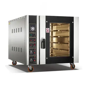 Commercial Bakery Equipment 5 Tray Electric Convection Oven With Steam Industrial Bread Oven 16 Tray Rotary Oven