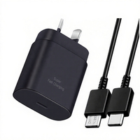 Adaptor PD 25w S23 S24 Ori Pabrik Adaptor Perjalanan Super Cepat Pengisi Daya Tipe C Standar Australia untuk Samsung S25 S26