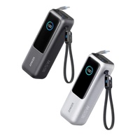 Banque d'alimentation Anker A1695 25000mAh 165W USB C pour ordinateur portable, charge rapide PD 100W, câble rétractable intégré, écran intelligent