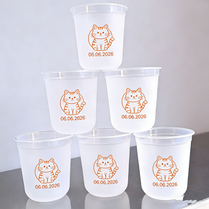 Gobelets en plastique jetables pour animaux de compagnie, sains, avec couvercles, imprimés avec logo personnalisé, motifs chien, chat, portrait, 14oz, 12oz, 15oz, 17oz, 16oz, à prix abordable - Product Image 1