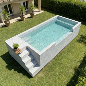 Piscines pour adultes, piscine extérieure en PVC, revêtement de piscine, piscine conteneur avec terrasse, piscine transparente et piscine de 20 pieds - Product Image 1