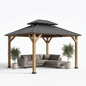 <span class=keywords><strong>Gazebo</strong></span> Moderno para Exteriores de Aluminio 6063 con Techo de Lamas, <span class=keywords><strong>3x3</strong></span>, 3x4, 4x4M, Techo Galvanizado, Pérgola Cuadrada para Jardín o Patio con Cortina - Product Image 1