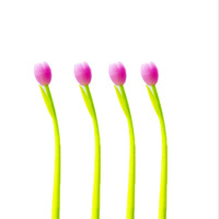 Grande idée de stylo gel d'écriture 3d en forme de fleur stylo à bille neutre en silicone tulipes de couleur claire