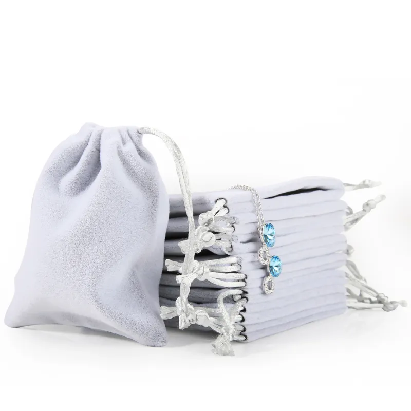 DIGU luxury jewelry pouch bags storage drawstring velvet cloth pouch for jewelry packaging velvet bag custom jewelry