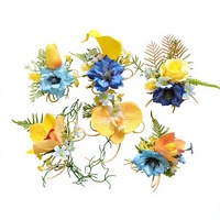Décorations de bouteilles d'aromathérapie Hua Han Ge, fleurs pour verres à vin de mariage, boutonnières pour marié et mariée, corsages de poignet, plantes en pot