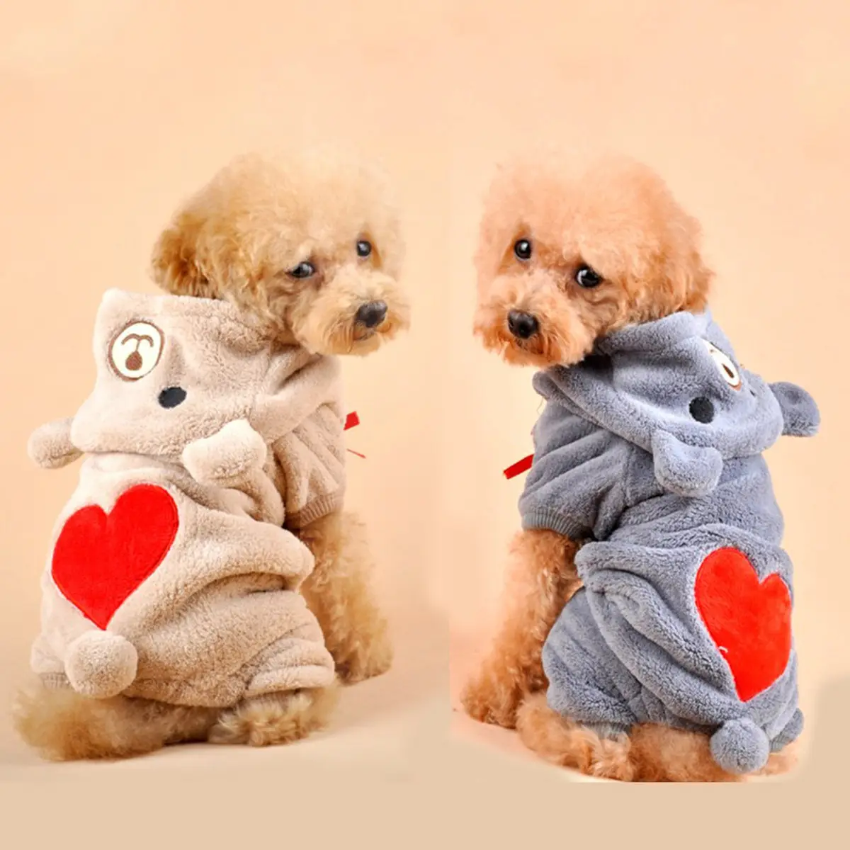 Cute Winter Pet Clothes for Dog Puppy Teddy Hoodie Jacket Coral Fleece Coat Sweatshirt Warm Sweater
