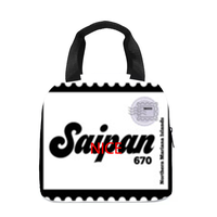 Robuuste, op maat gemaakte Saipan-patroon lunchtas, draagbaar, handzaam, voor het bewaren van voedsel tijdens kamperen, gymtraining, strandvakantie, picknick en dagelijks gebruik.