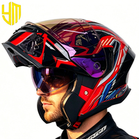 Casque de moto modulaire rabattable ABS, intégral, homologué DOT, double visière, motocross, pour le tourisme d'aventure