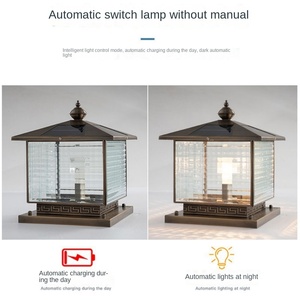 Luces de Pilar LED solares para exteriores de aluminio a prueba de agua con base E27 Clasificación IP65 para patio y Poste de puerta Iluminación de paisaje de jardín - Product Image 6