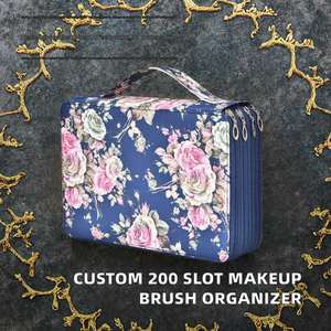 OEM Custom Portable 200 Slot Oxford Pencil <b>Case</b> & Cosmetic Bags 2024 Brush Holder Vanity <b>Makeup</b> Organizer Zipper Closure - Product Image 2