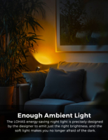 Veilleuse murale LOHAS Amber 320 °   Projecteur LED rotatif 0-100lm avec capteur crépusculaire, lampe de chevet et veilleuse pour chambre à coucher