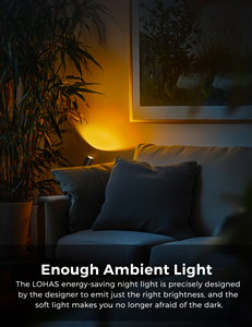 Veilleuse murale LOHAS Amber 320 °   Projecteur LED rotatif 0-100lm avec capteur crépusculaire, lampe de chevet et veilleuse pour chambre à coucher - Product Image 4