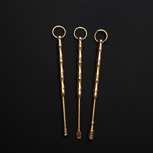 Cuillère auriculaire en laiton, cure-oreille en cuivre pur, outil de nettoyage pour l'élimination du cérumen - Product Image 4