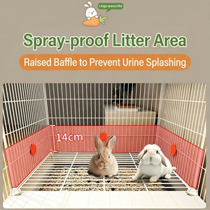 Jaula extragrande de plástico sólido con diseño anti-salpicaduras de orina para cobayas holandesas, conejos enanos y otros animales pequeños - Product Image 4