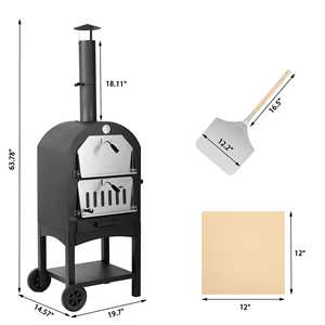 Уличная печь для пиццы, пицца, кемпинговая плита с 4 стальными грилями для пиццы - Product Image 3