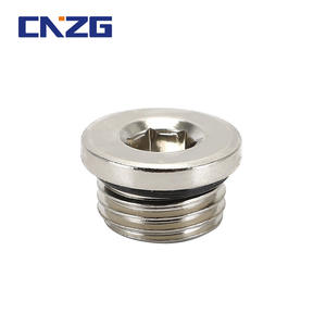 Bouchons et douilles filetés hexagonaux en fer et cuivre nickelés 1/2, 3/4, 1 pouce avec capuchons d'extrémité - Product Image 1