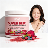 OEM Private Label Super Reds Poeder Superfruit bieten bessen antioxidant energie metabolisme immuniteit gemengde bessen 20 porties
