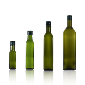 <span class=keywords><strong>Bouteille</strong></span> en verre foncé carrée antique vert Marasca de haute qualité, de qualité alimentaire, vide, de 250 ml, 500 ml, 750 ml, 1000 ml et <span class=keywords><strong>1</strong></span> <span class=keywords><strong>litre</strong></span> pour l'<span class=keywords><strong>huile</strong></span> d'olive - Product Image 2