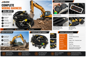 Jx200 excavator backhoe <b>harness</b> 333 J8122 332 J2885 for replacement <b>harness</b> - Product Image 6