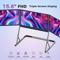 Monitor Triple de 15.6 Pulgadas, 1080P, IPS, TFT, Portátil, Plegable, Extensor de Monitor Triple para Laptop, Conector Tipo-C, Windows, Mac, Android