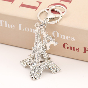 Chất lượng cao tùy chỉnh Paris <span class=keywords><strong>Eiffel</strong></span> tháp 3D kim loại Keychain xe Keychain với kim cương Quà tặng khuyến mãi - Product Image 5