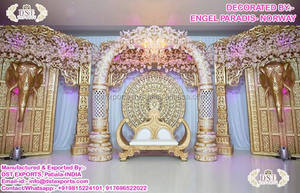 Gran Palacio mira boda fibra Royal Haveli estilo boda escenario boda elegante blanco Rajwada etapa - Product Image 6
