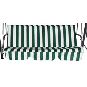 Ensemble de coussins pour balançoire 3 places rayés vert/blanc YF006B - Product Image 1