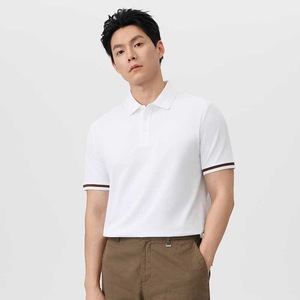 Polo de Algodón Piqué Blanco para Hombre, Manga Corta, Uniforme de Negocios de Verano, Corte Ajustado - Product Image 5