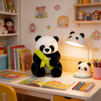 Boneka Panda Lucu Isi Kapas PP Elastis Tinggi Bordir Hadiah Grosir Bersertifikat CE Boneka Hewan Custom