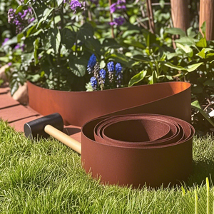 Bordure de jardin facile à installer YW Industrial, décoration, 5m 10m, bordure de pelouse <span class=keywords><strong>en</strong></span> acier corten pré-rouillé <span class=keywords><strong>en</strong></span> <span class=keywords><strong>rouleau</strong></span> - Product Image 1