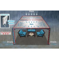 Auvent de Patio rétractable en aluminium moderne, perchoir motorisé automatique, Pergola d'extérieur avec couverture murale