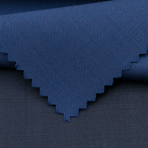 Kain setelan organik dan klasik wol 50% 50% poliester tenun Italia untuk setelan pria Herringbone - Product Image 4