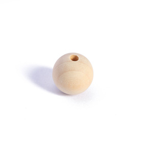 Perles rondes en bois <span class=keywords><strong>de</strong></span> cerisier brut sans revêtement, perles en bois bon marché avec trou - Product Image 3