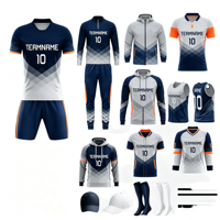 Nouvelle conception respirante, service OEM, maillots de football personnalisés, ensembles uniformes, sublimation, unisexe, séchage rapide, col rond, manches courtes