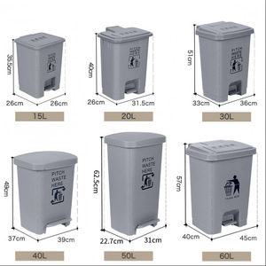 Foot Pedal Trash Can 15L <b>20L</b> 30L 40L 50L 60L Indoor Kitchen Waste <b>Bin</b> With Lid Rectangular PP Material - Product Image 1