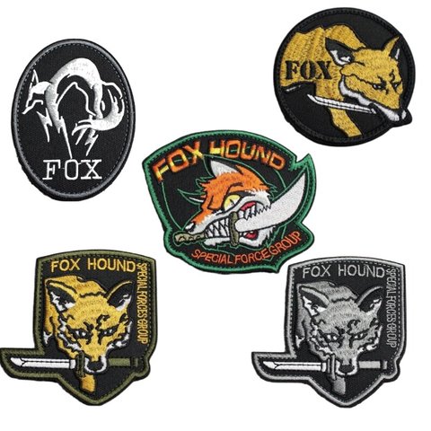 Fox Hound Special Forces Group Embroidered Fabric Patch Felt with PU Plastic Hook Loop Backing for Tactical Vest Hat Decoration
