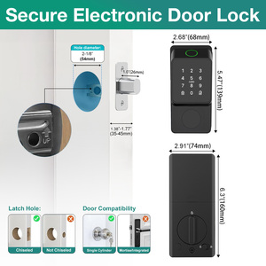 Smart Keyless Entry Wood Door Lock Deadbolt Quick <strong>Access</strong> <strong>Keypad</strong> APP <strong>Control</strong> <strong>Fingerprint</strong> IC Aluminum Zinc Alloy Cloud - Product Image 6